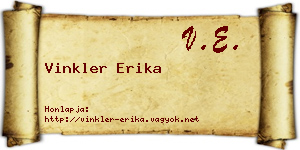 Vinkler Erika névjegykártya